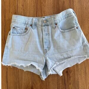 Levi's 501 Light Wash High Waisted Jeans Shorts Size 29
